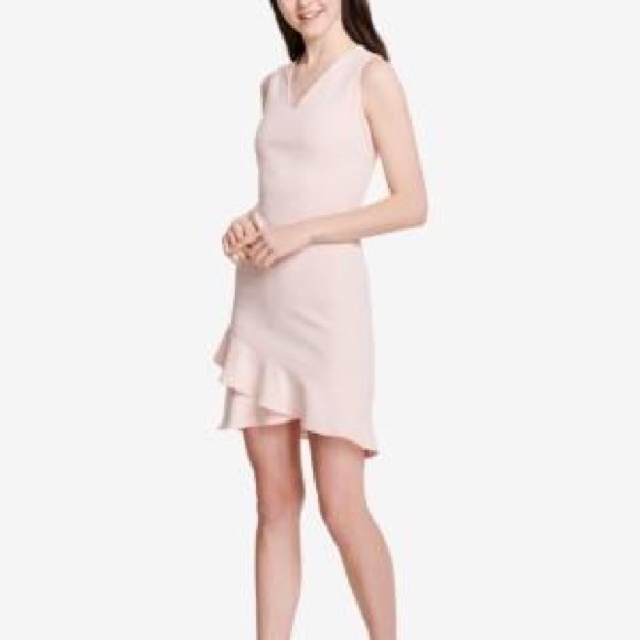 Calvin Klein Sleeveless V-neck Ruffle Dress - Picture 2 of 4